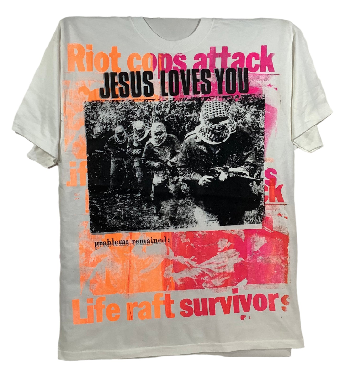 Don Rock - Jesus Loves You / Riot Cops Attack V6 T-Shirt Size L