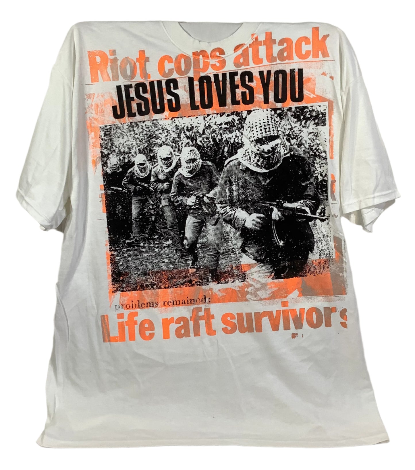 Don Rock - Jesus Loves You / Riot Cops Attack V10 T-Shirt Size 2XL