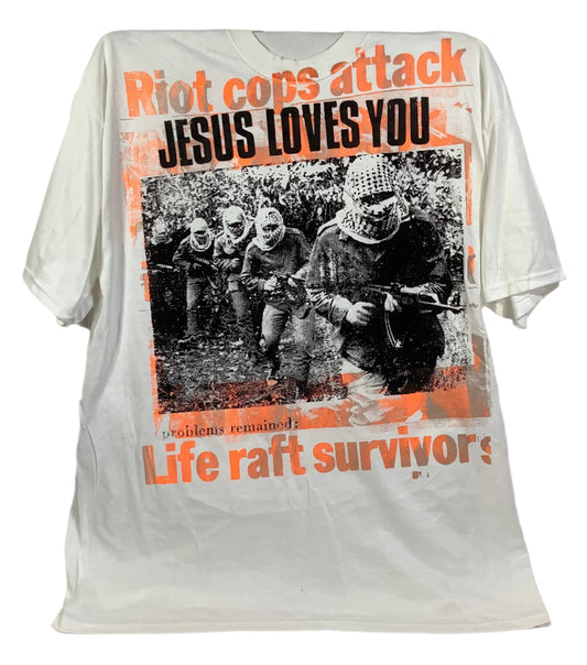 Don Rock - Jesus Loves You / Riot Cops Attack V10 T-Shirt Size 2XL