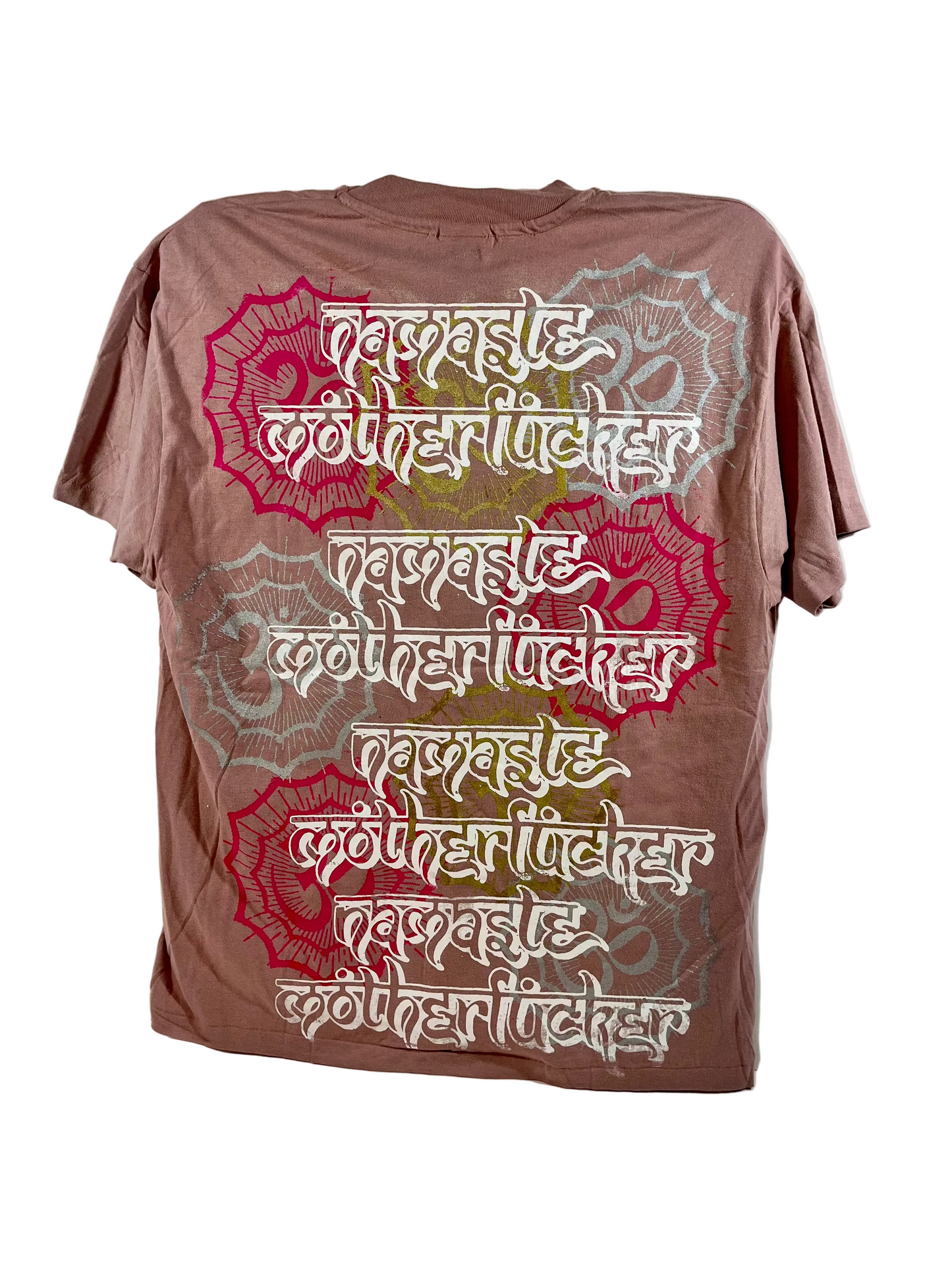 Don Rock - Namaste Motherfucker T-Shirt W12 Blush Pink Size XL